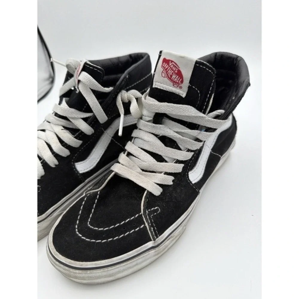 Vans Sk8-Hi Black White Suede Canvas Sneakers Men's 5 / Women's 6.5 Off The Wall